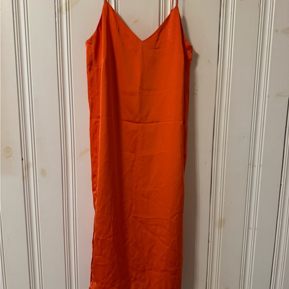 Vibrant Orange Slip Dress